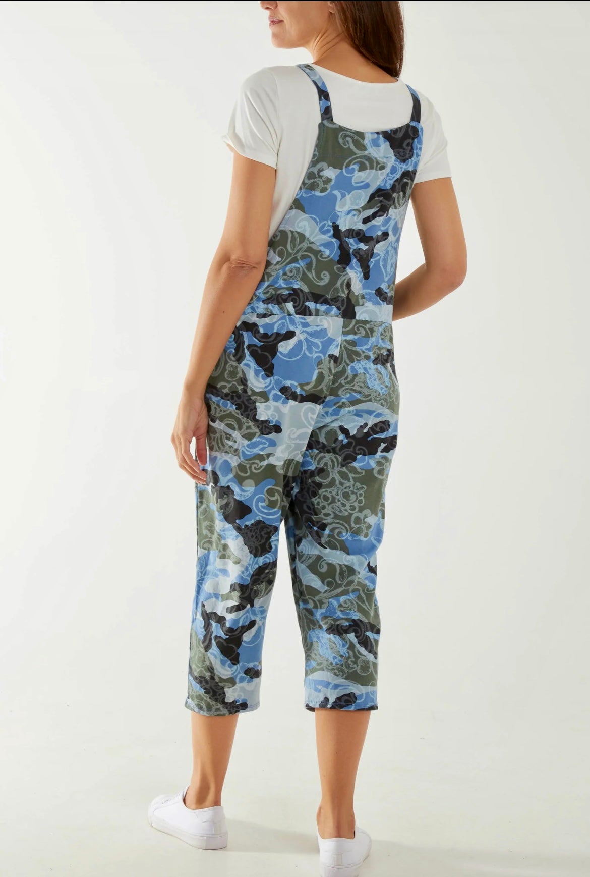 Abstract Dungarees Blue