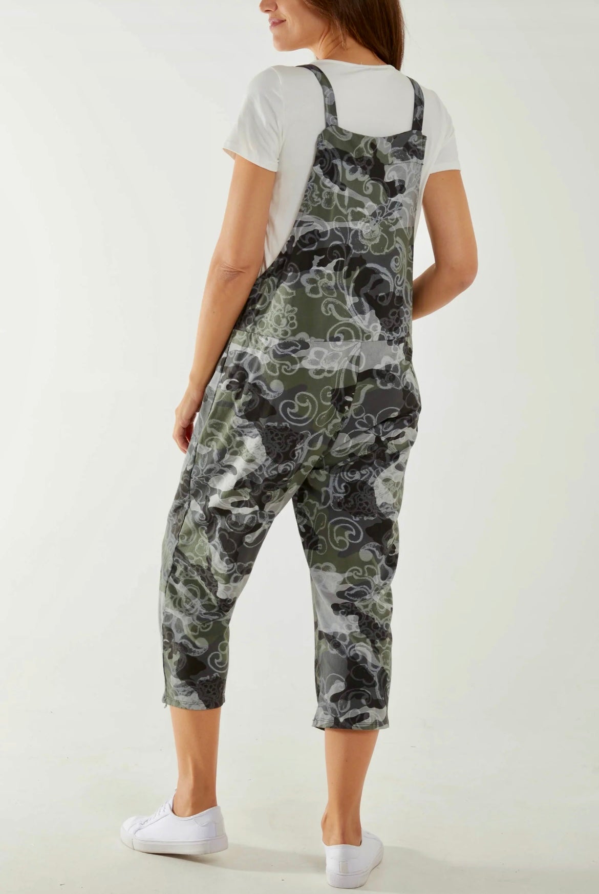 Abstract Dungarees Grey