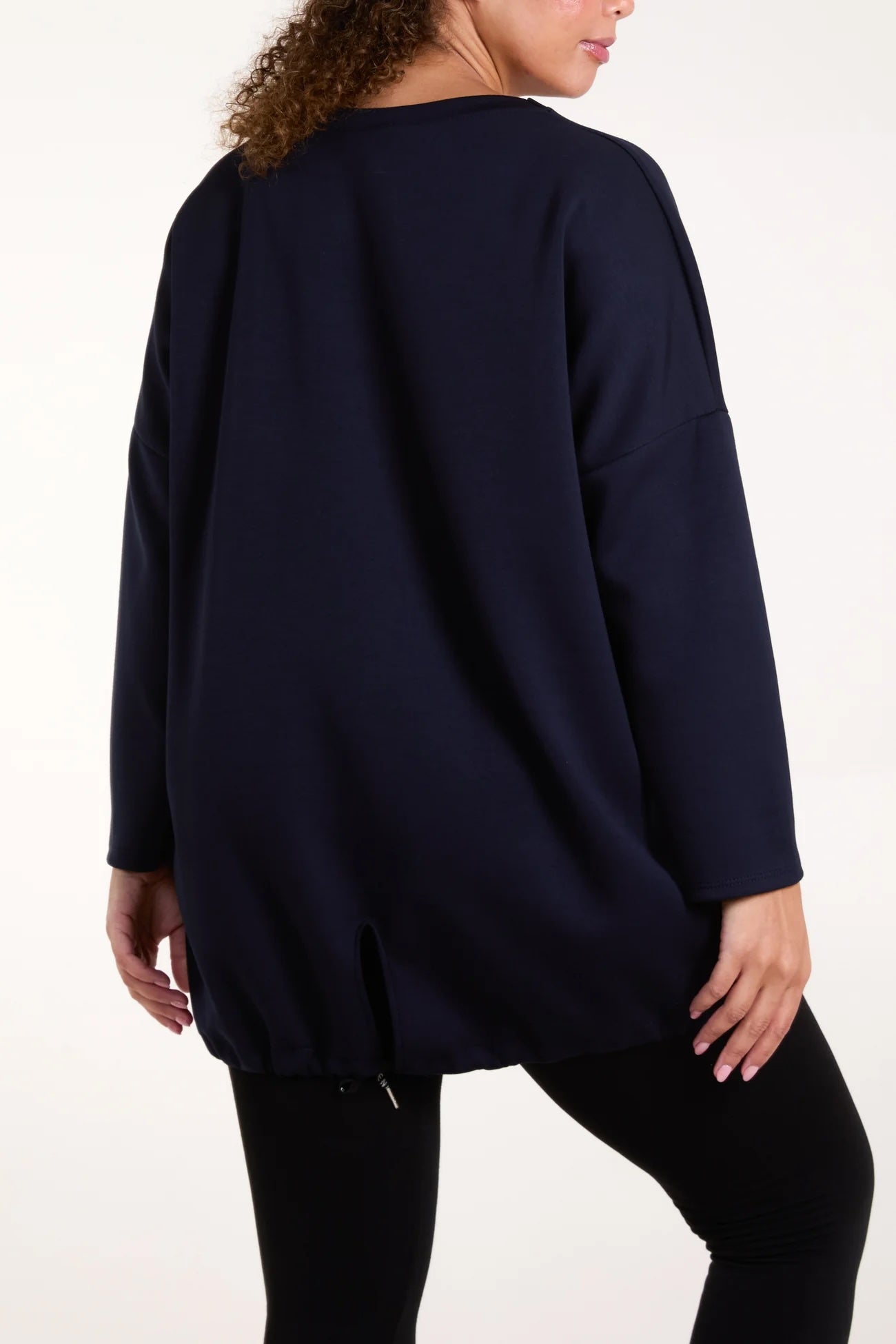 Round Neck Super Soft Sweatshirt with back toggle - Navy