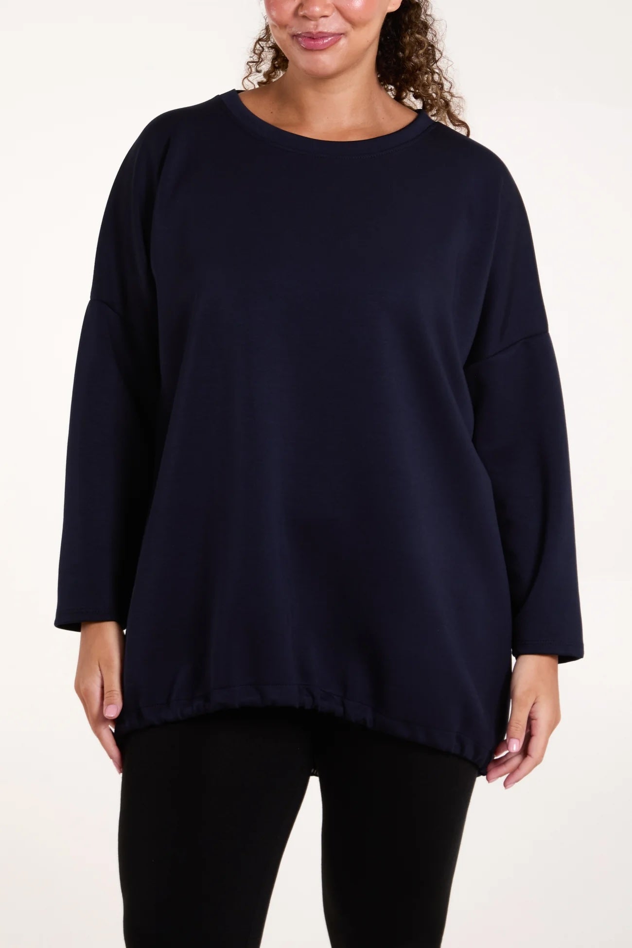 Round Neck Super Soft Sweatshirt with back toggle - Navy