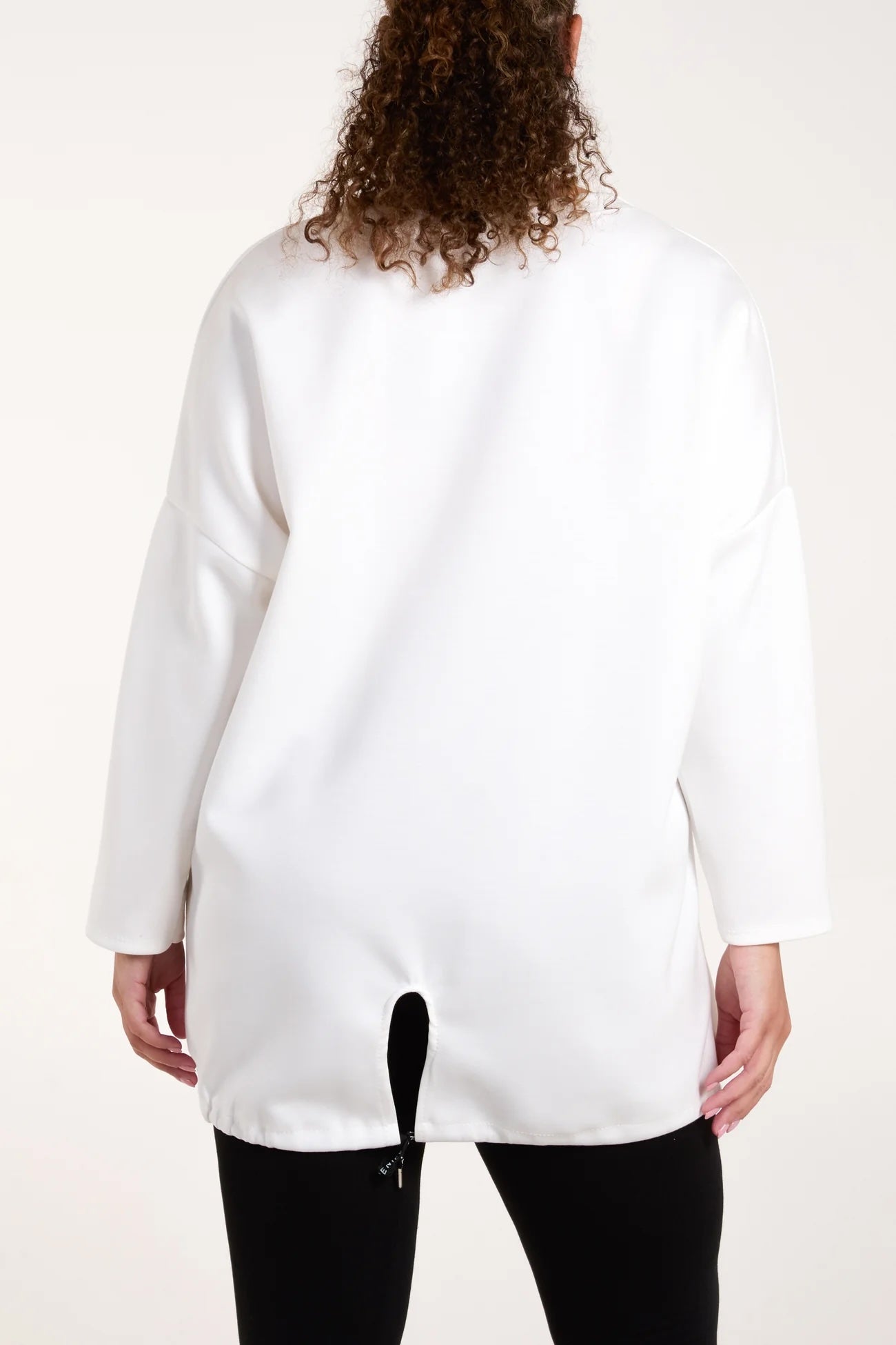 Round Neck Super Soft Sweatshirt with back toggle - White