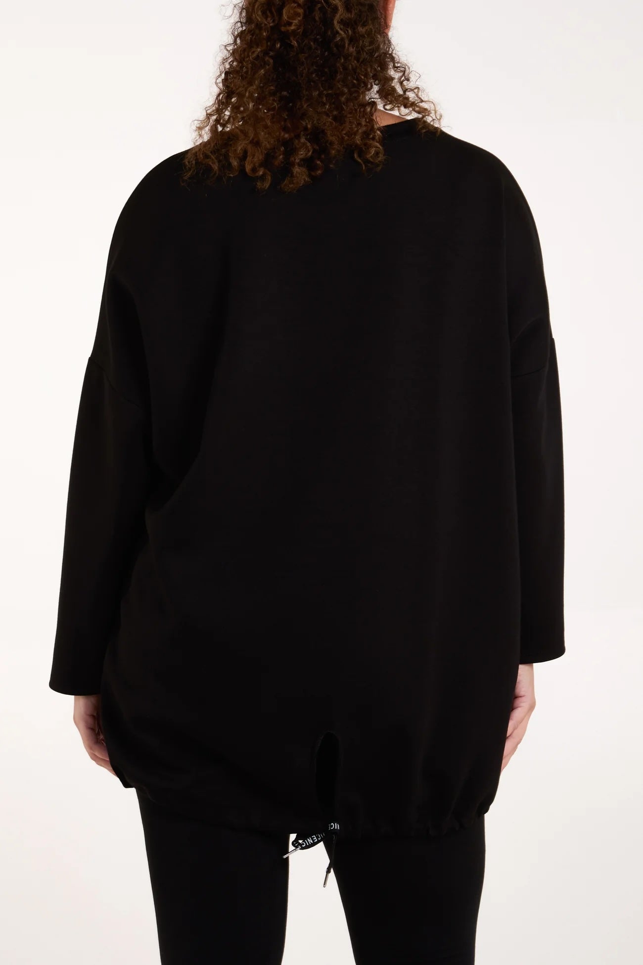 Round Neck Super Soft Sweatshirt with back toggle - Black