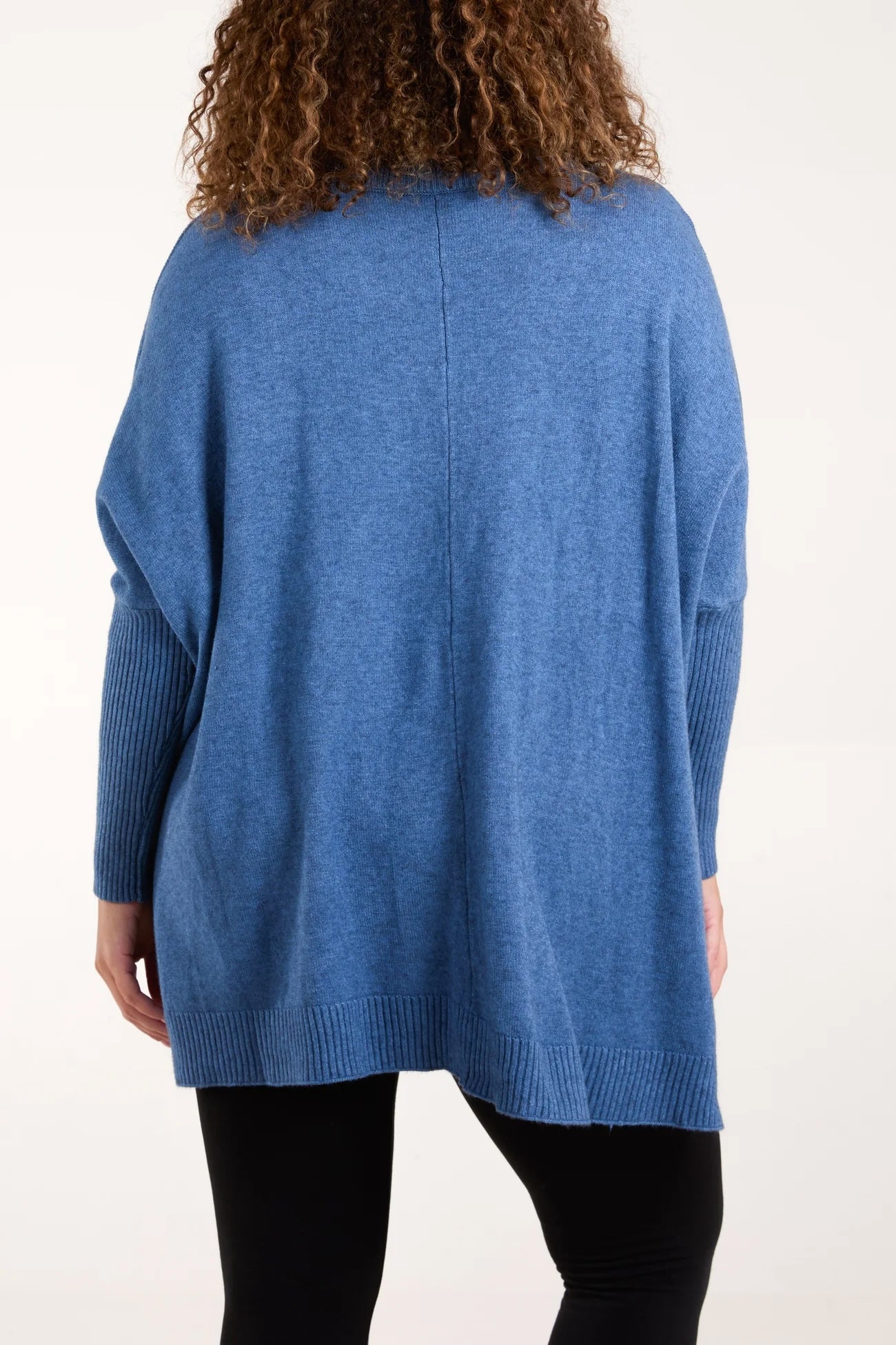 Cable Knit Long Sleeve Jumper - Denim Blue