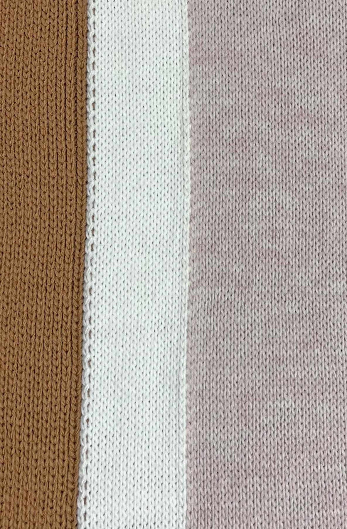Bahira Longline Colour Block Knitted Cardigan-Brown