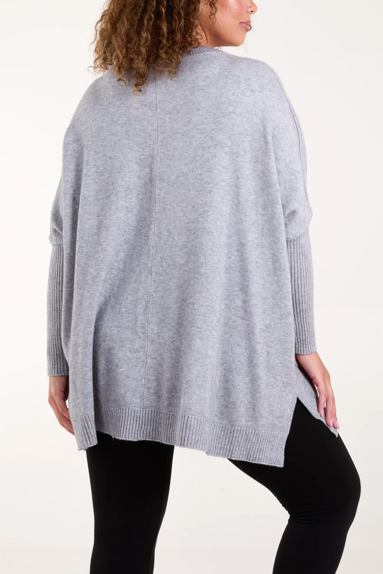 Cable Knit Long Sleeve Jumper - Grey