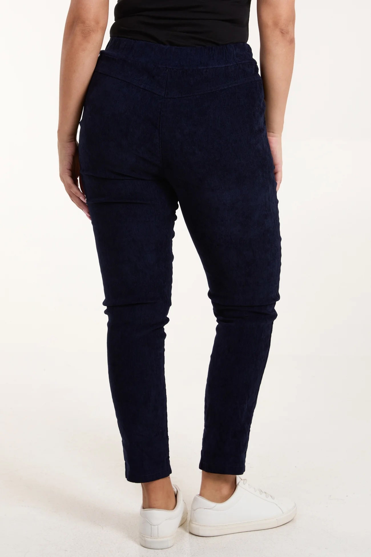Corduroy Stretchy Women's Magic Trousers - Navy