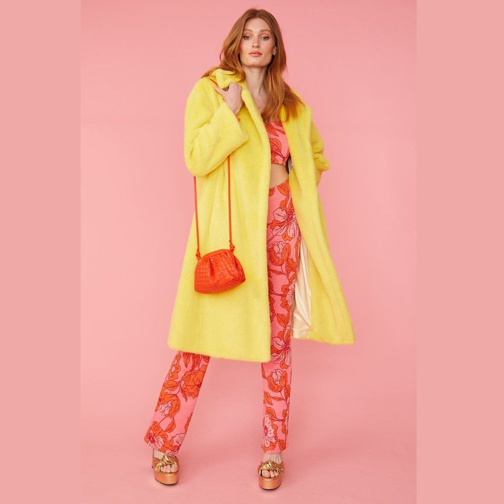 Jayley Faux Fur Midi Duchess Coat Jayley