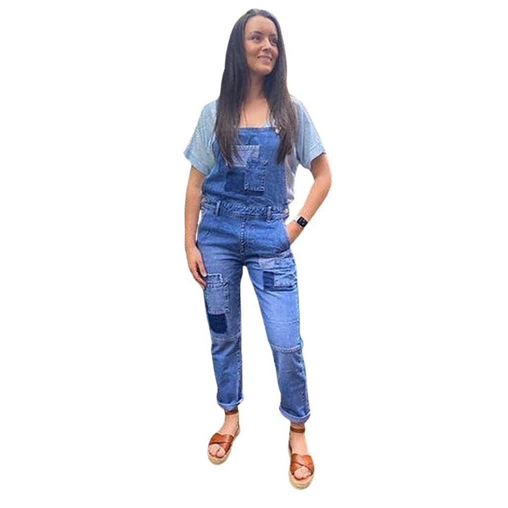 Patch Work Denim Dungarees - style-heaven