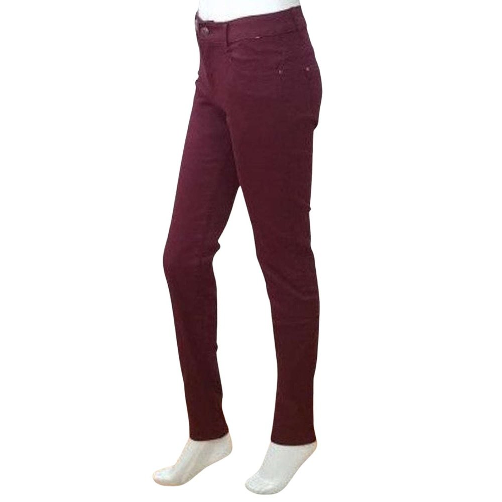 Comfort Fit Burgundy women's skinny jeans - style-heaven