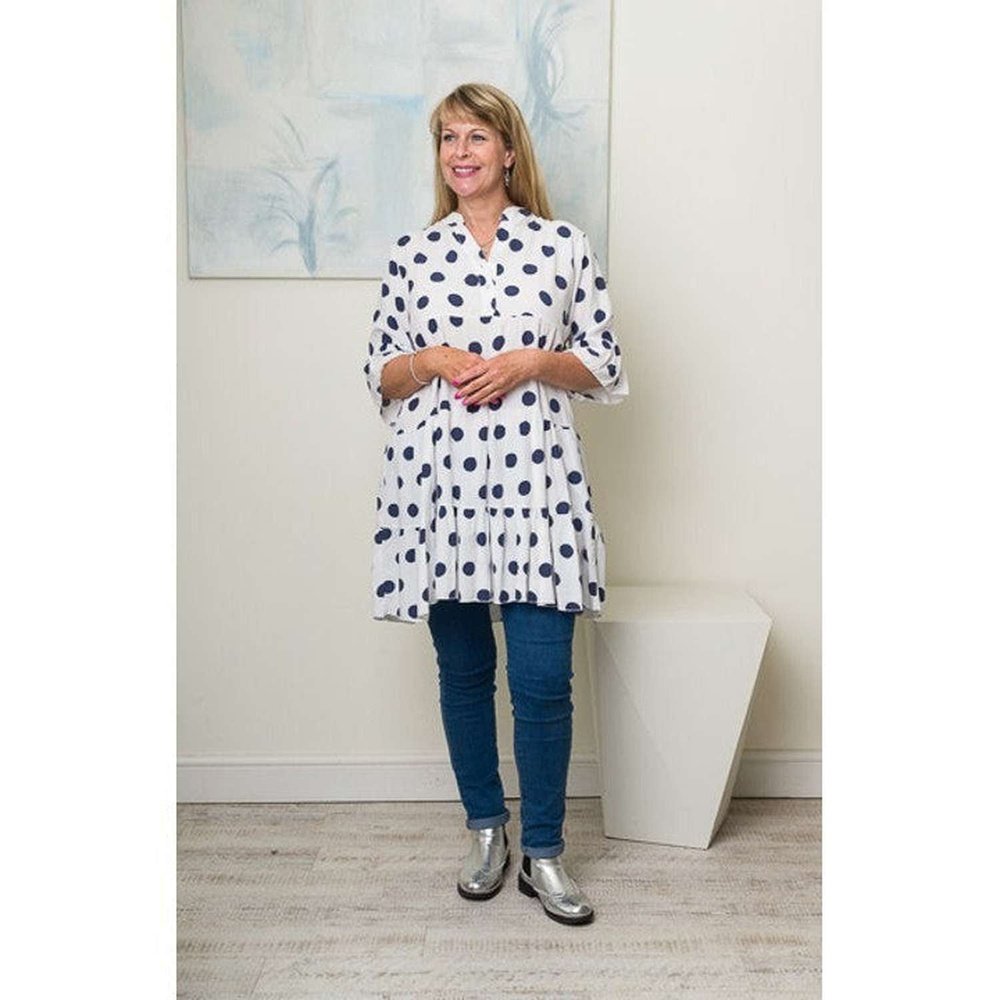 White spotty smock dress - style-heaven