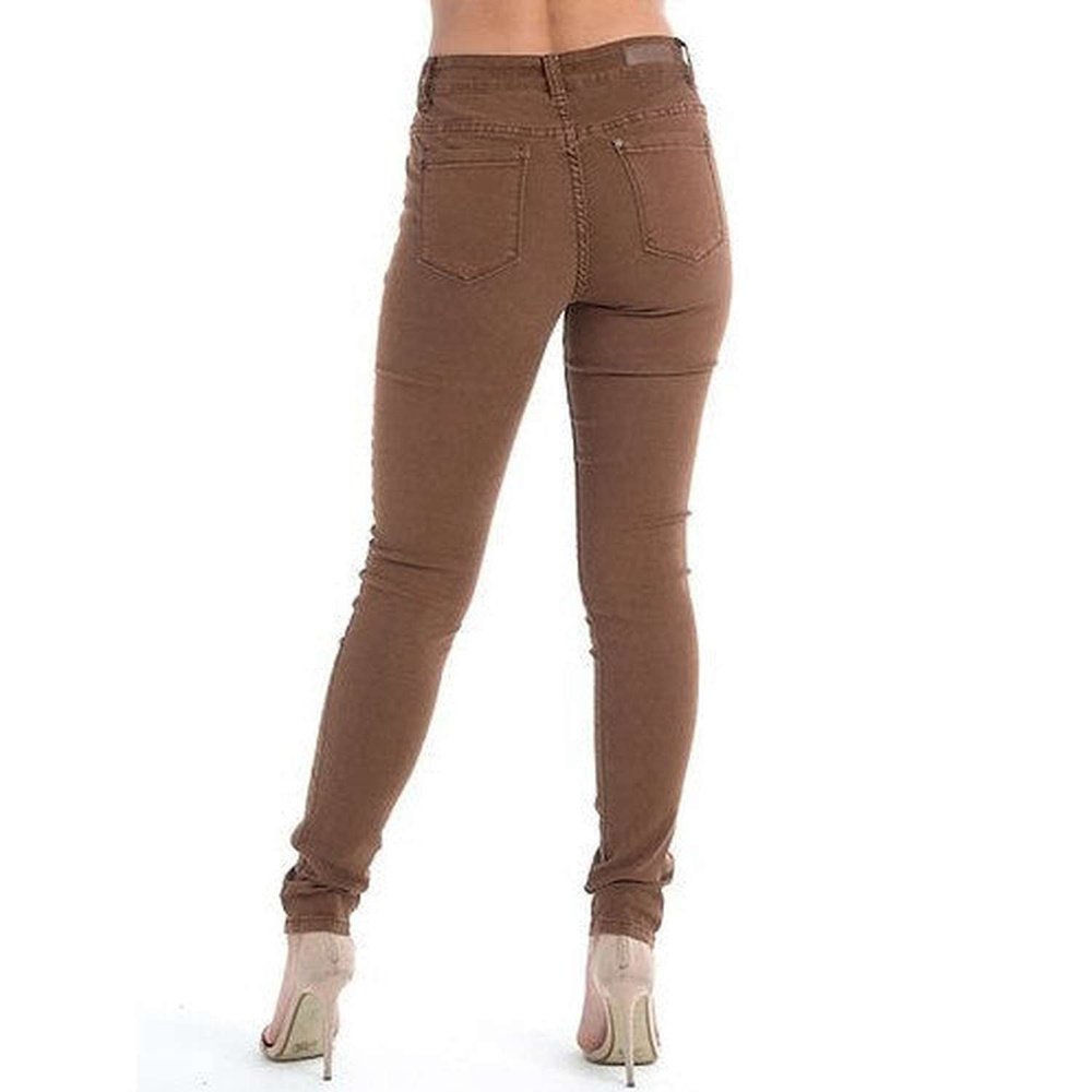 Comfort Fit Brown women's skinny jeans - style-heaven