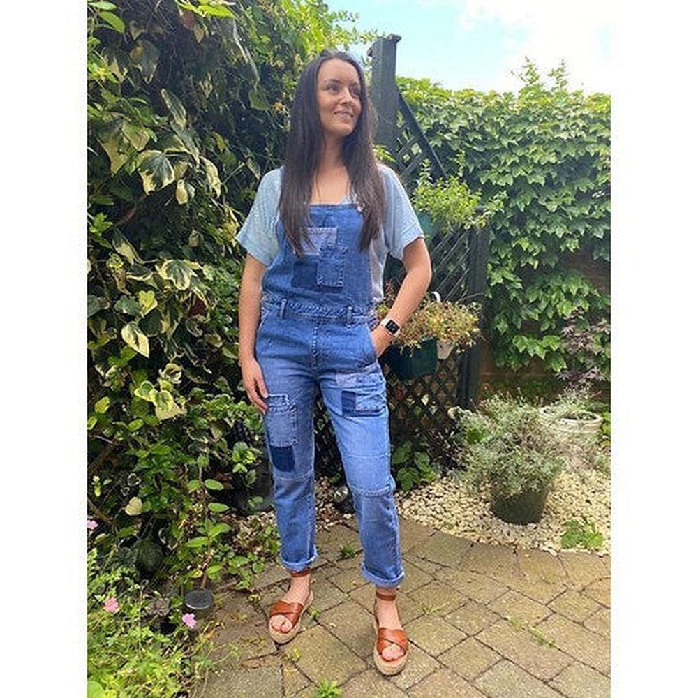 Patch Work Denim Dungarees - style-heaven