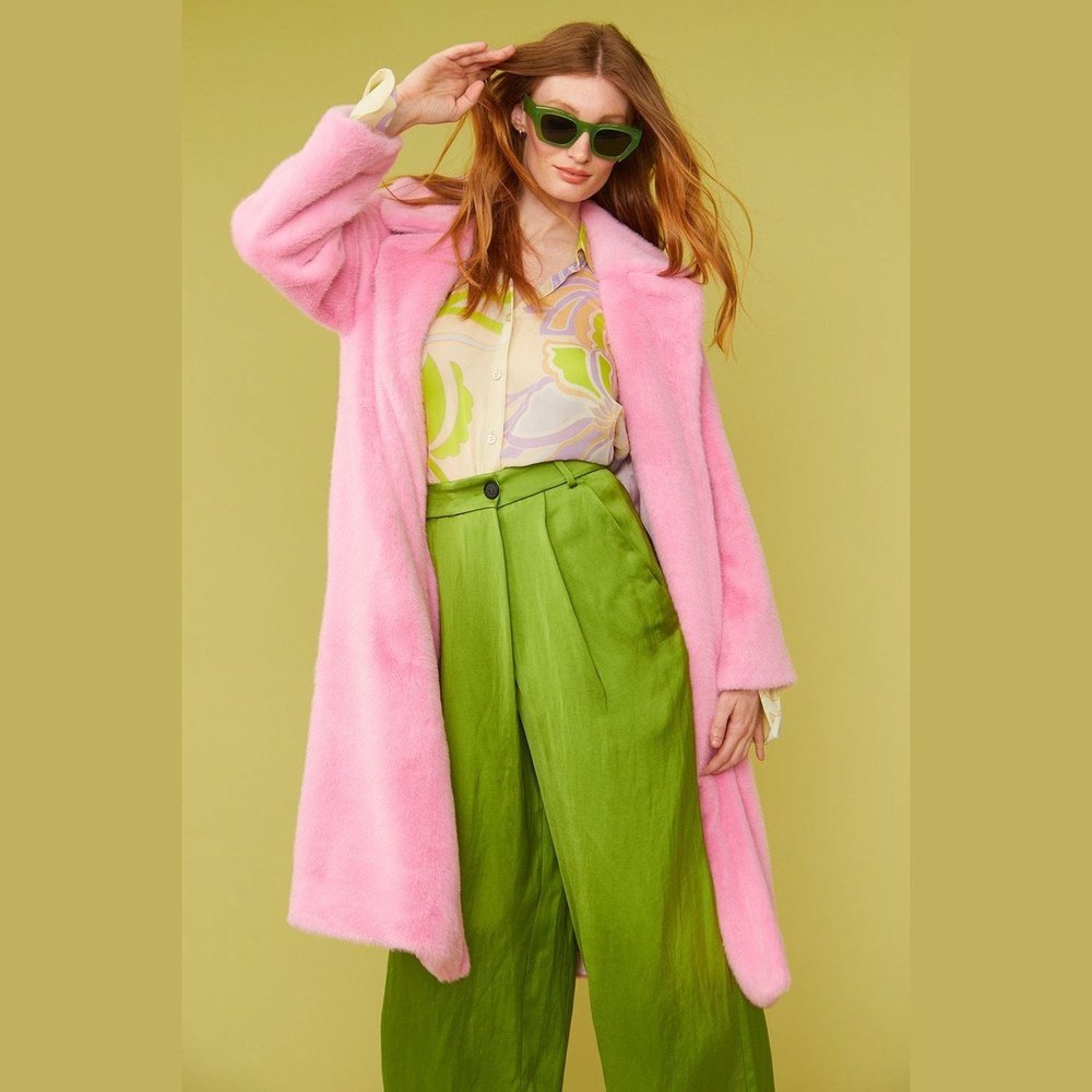 Jayley Faux Fur Midi Duchess Coat Jayley