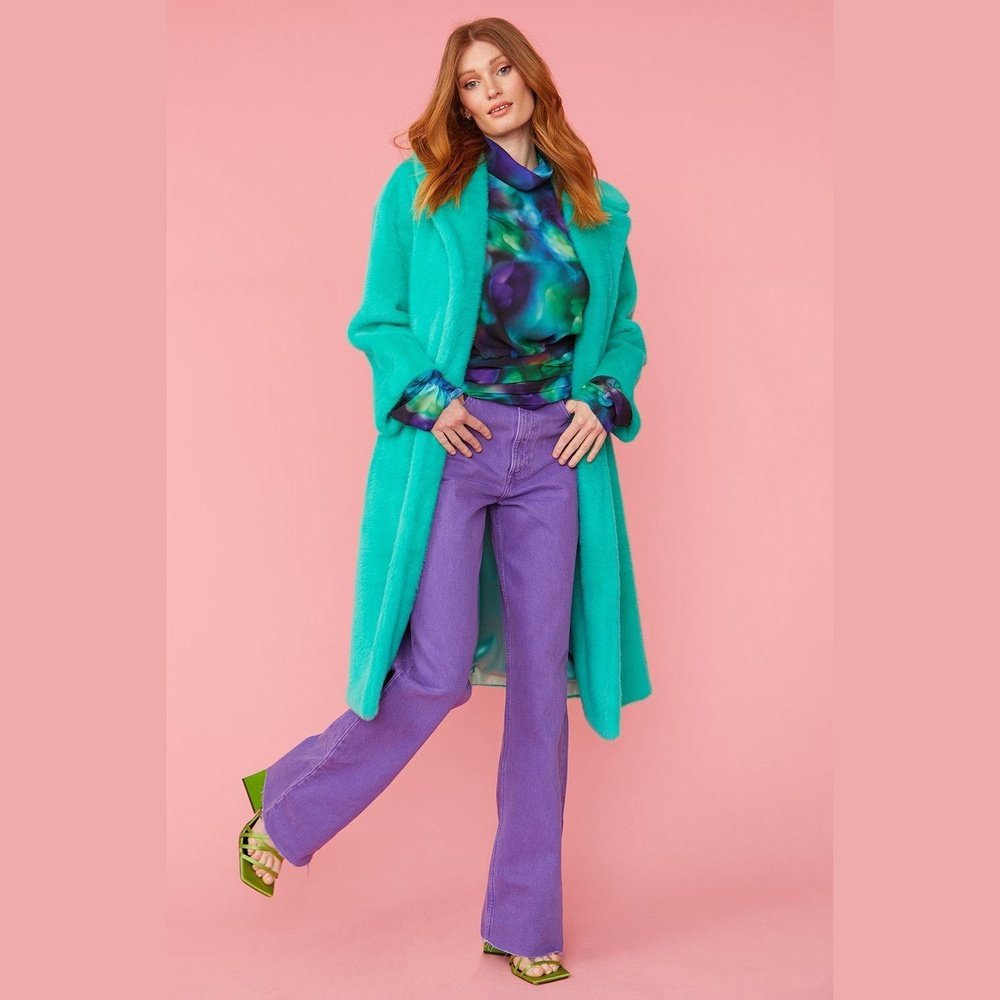 Jayley Faux Fur Midi Duchess Coat Jayley