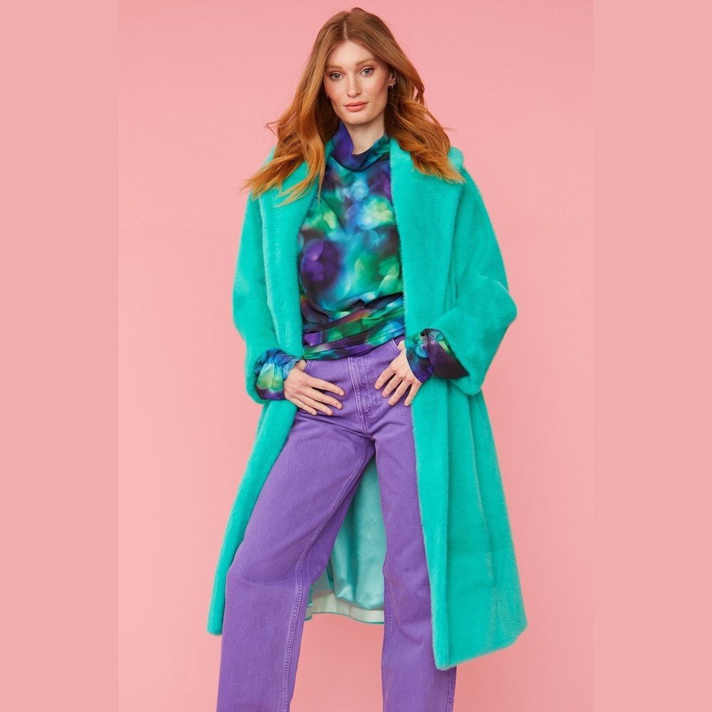 Jayley Faux Fur Midi Duchess Coat Jayley