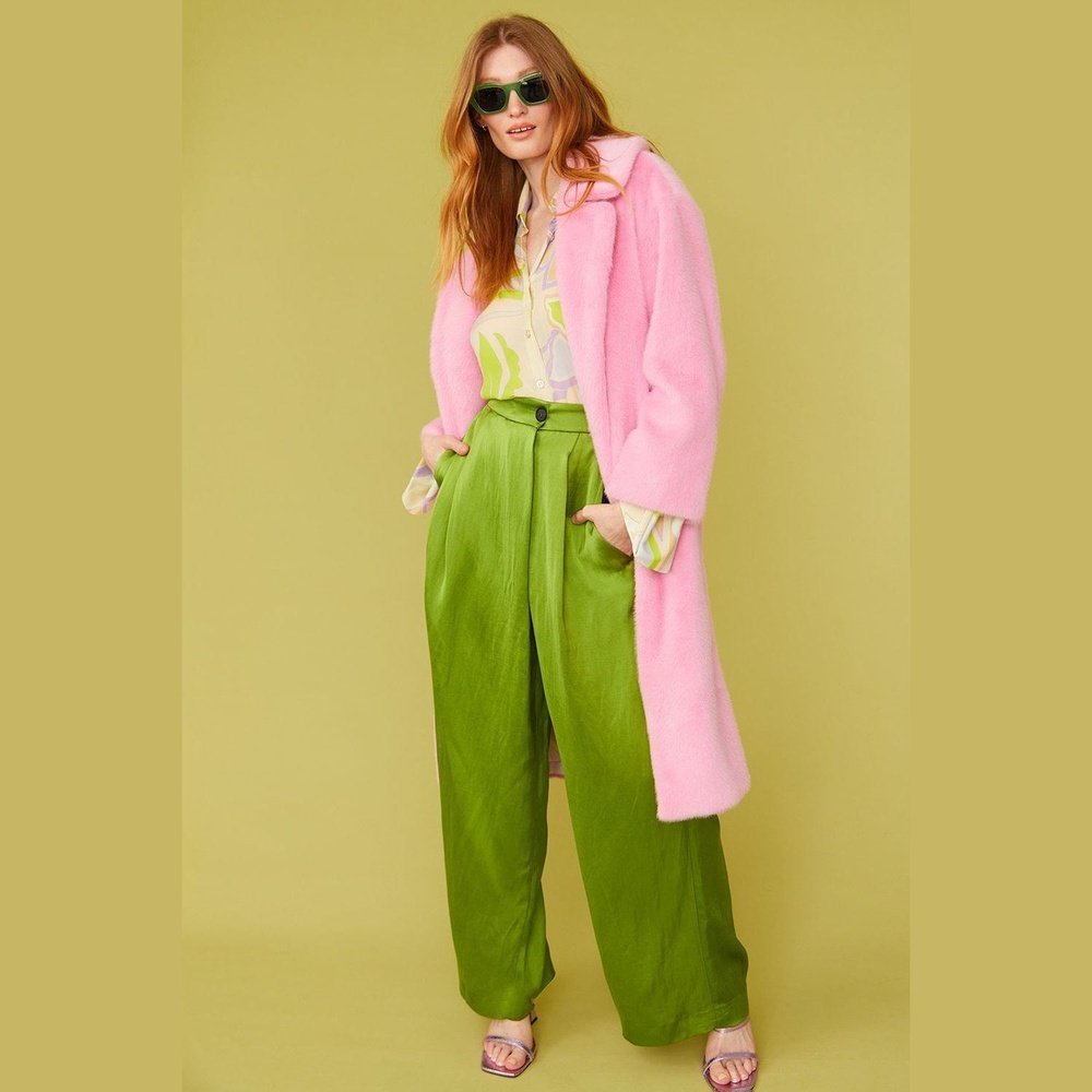 Jayley Faux Fur Midi Duchess Coat Jayley