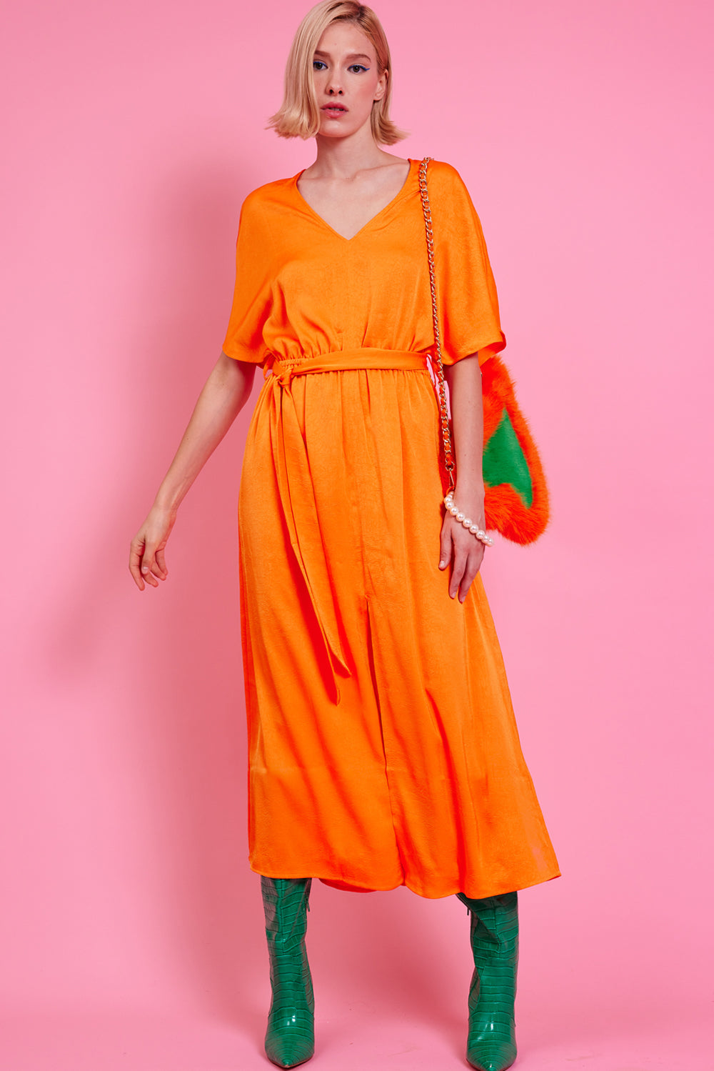 BLED325A-D08 - Eco Bamboo Lyocell Midi Dress