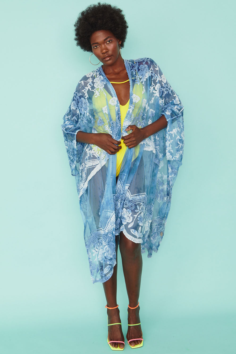 CYTK23A-07 - Shibori Lace Kimono - Pack of 3