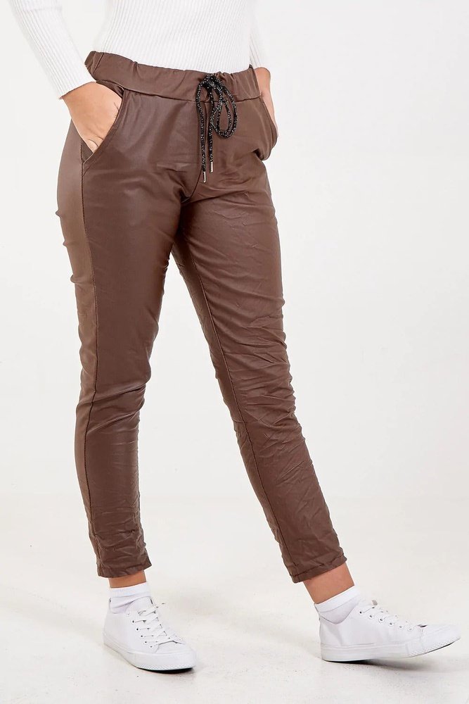 Magic Stretch PU Coated Crushed Trousers One Size (to fit 8-16) Available in 5 Colours - style-heaven