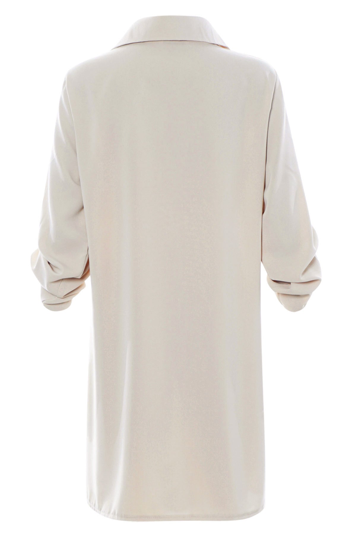 Dove Animal Print Pocket Oversized Shirt Dress-Stone