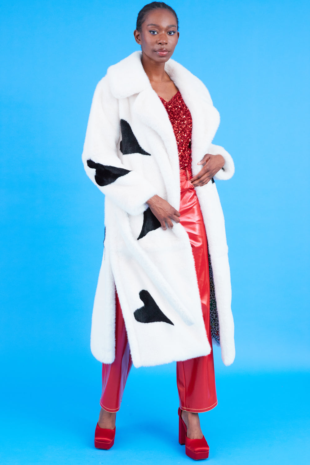 FMLHCT119A-02 - Eco Bamboo Lyocell Faux Fur Love Heart Coat