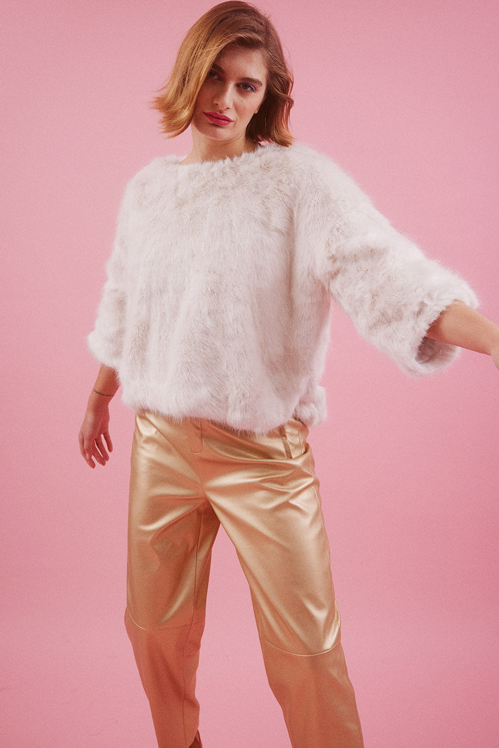 FMRG365A-02 -  Faux Fur Sweater