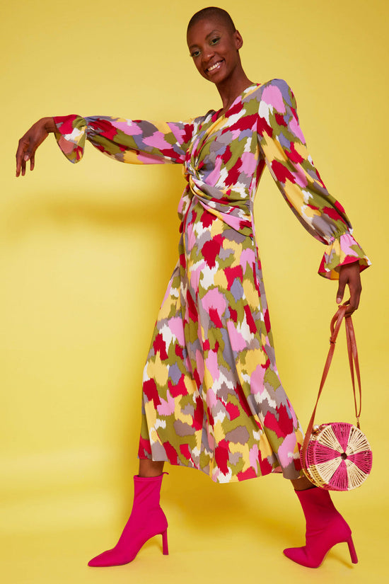 SLCD325A-MULTI - Silk Blend Floral Maxi Dress