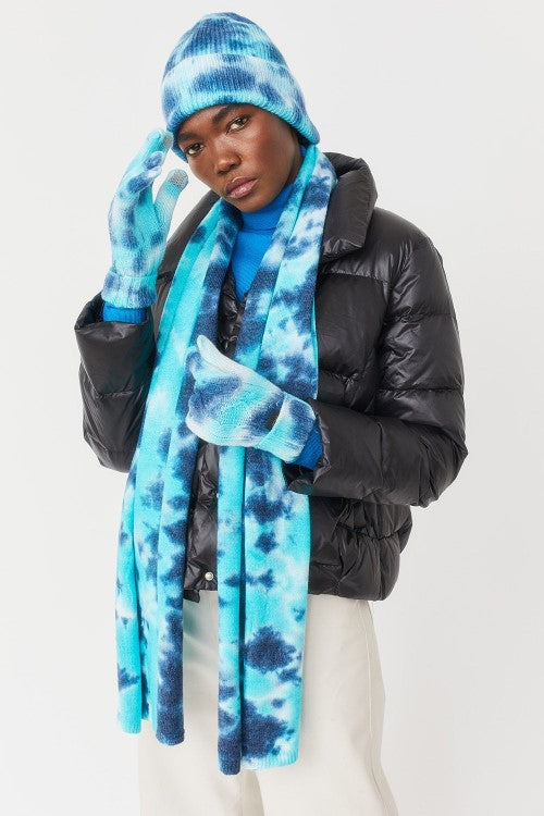 KNTS11A-07 - Cashmere and Banana Peel Tie Dye Scarf