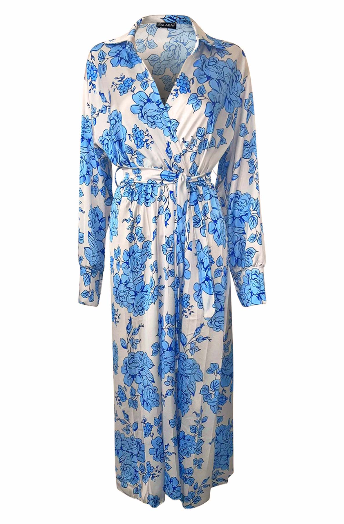 Mylene Satin Floral Maxi Dress