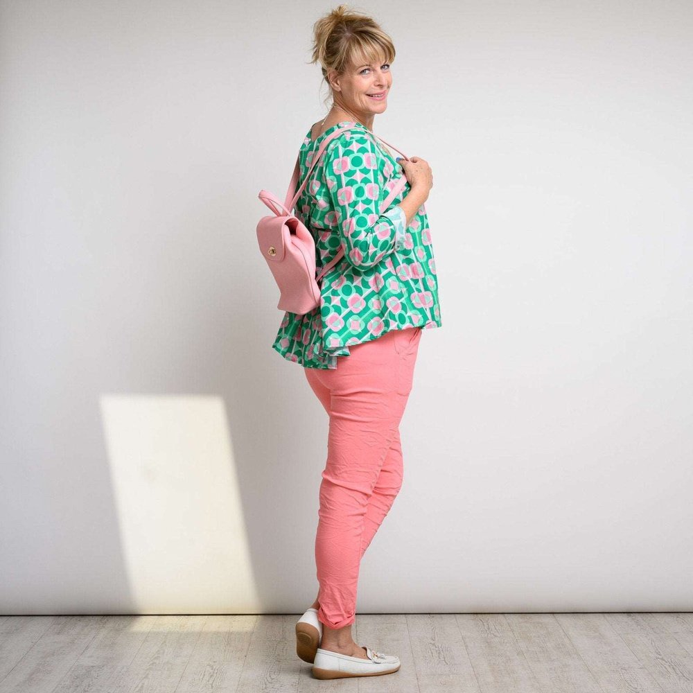 Multi Colour Circle Top with Pleated Back Detail Available in 3 Colours One Size style-heaven