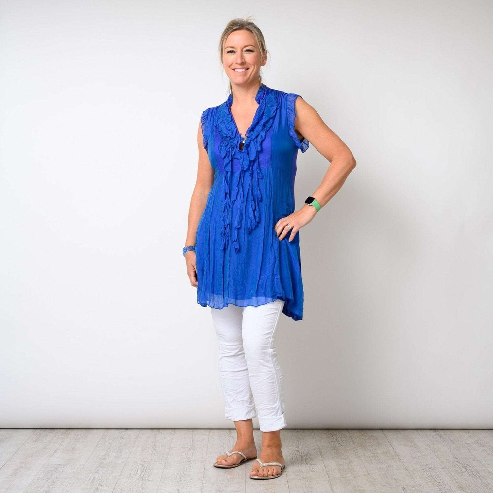 Silk Blend Ruffle Neck Mini Dress Available in 4 Colours One Size 8-14 - style-heaven