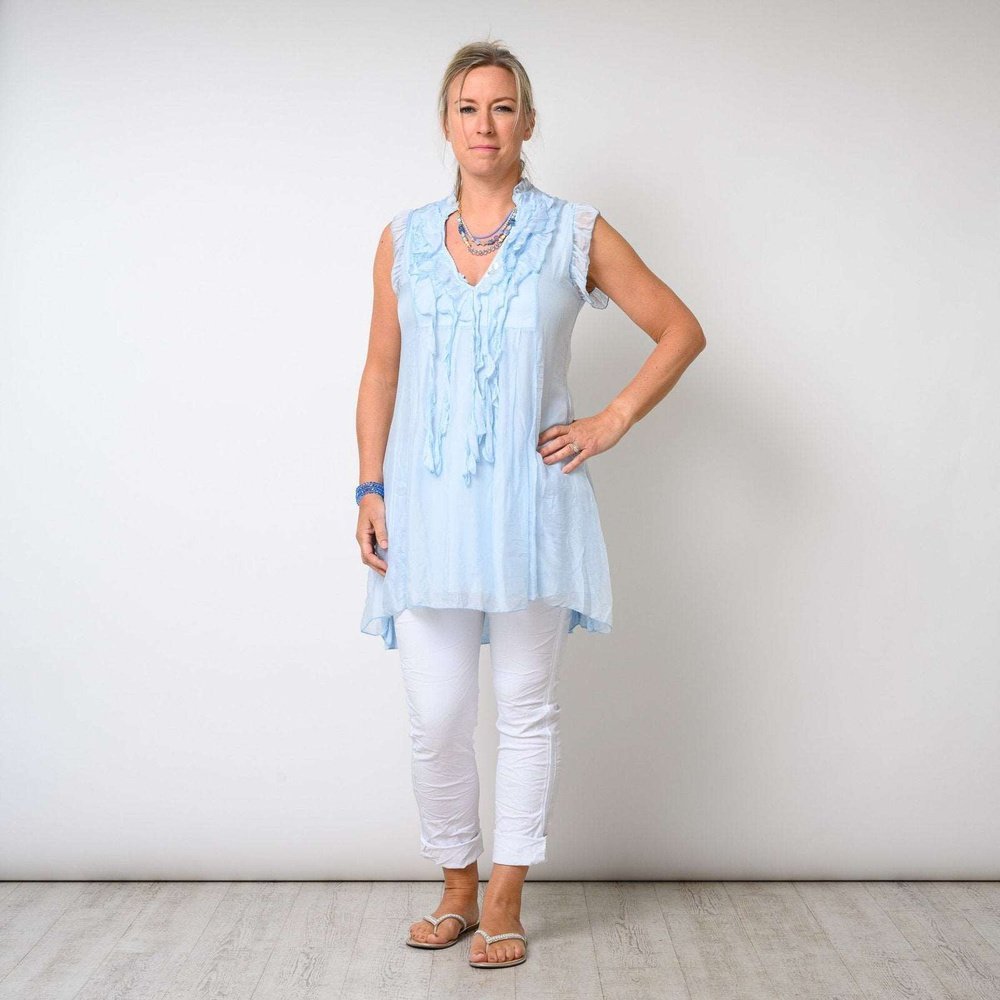 Silk Blend Ruffle Neck Mini Dress Available in 4 Colours One Size 8-14 - style-heaven