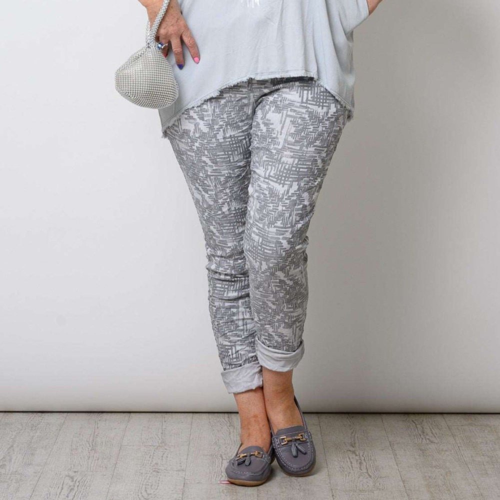Dash Print Comfortable  Women's Magic Trousers One Size style-heaven