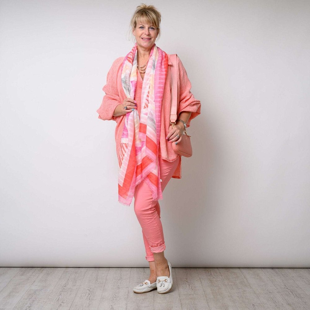 Stone Washed Waffle Effect Dip Hem Shirt Available in 4 Colours One Size - style-heaven