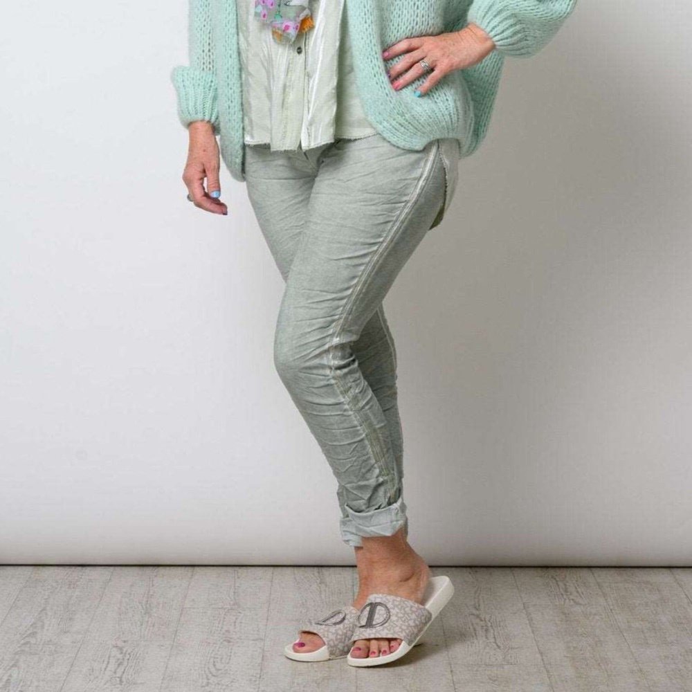 Velvet Trim Comfortable Magic Trousers One Size available in 9 colours style-heaven