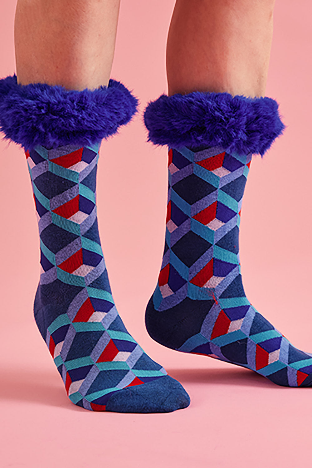 SKJHMF55A-07 - Silk Blend Faux Fur Socks