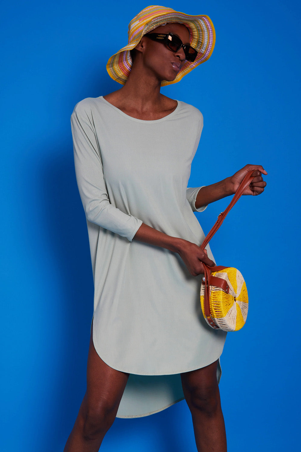 SLPD165A-07S - Silk Blend T-Shirt Dress