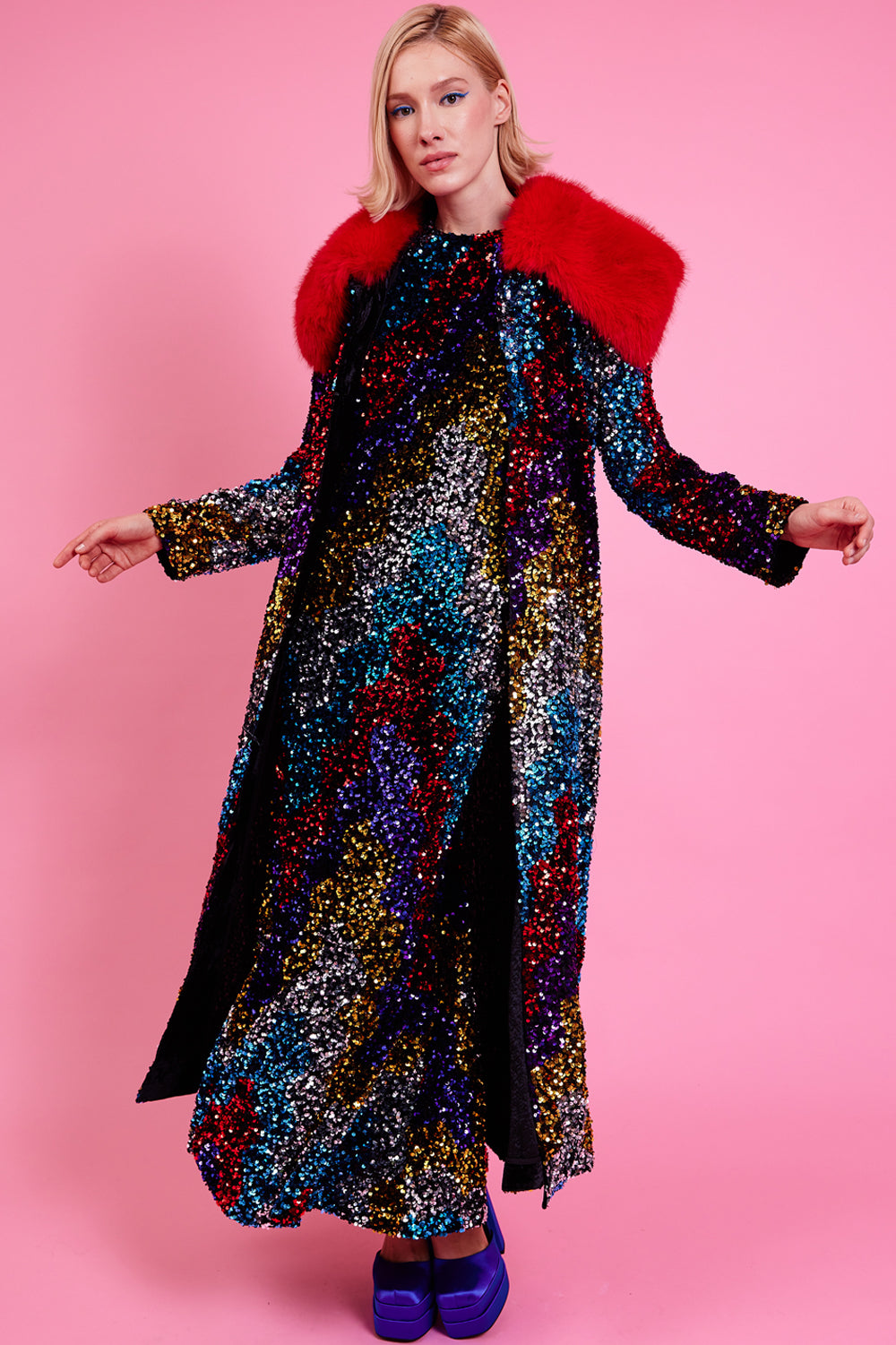 SQFMTR79A-08 - Bamboo Lyocell Faux Fur Trench Coat