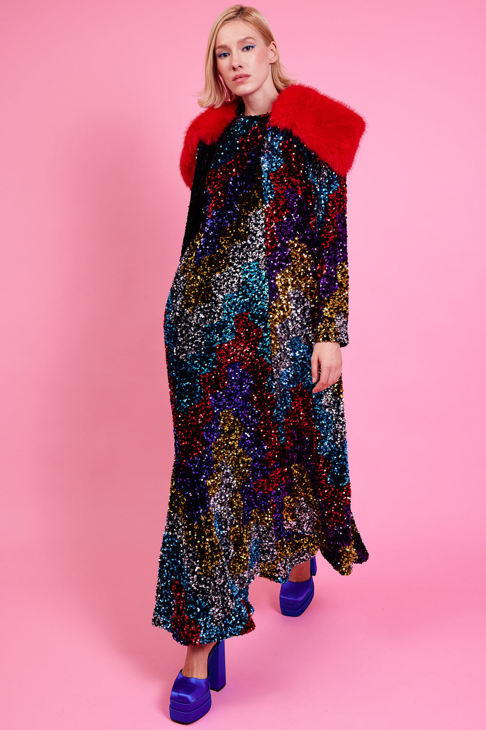 SQFMTR79A-08 - Bamboo Lyocell Faux Fur Trench Coat