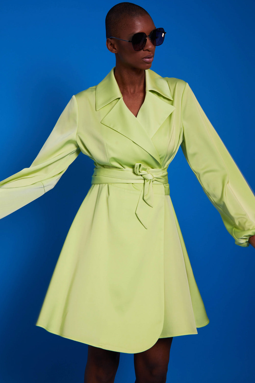 SLTRD435A-07P - Silk Blend Wrap Dress