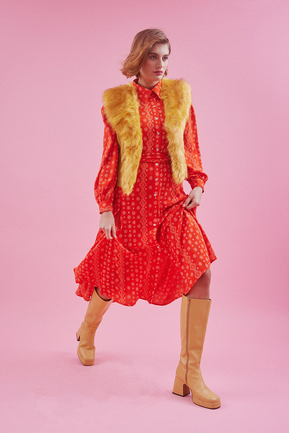 SUFG39A-0Y - Faux Fur Faux Suede Gilet