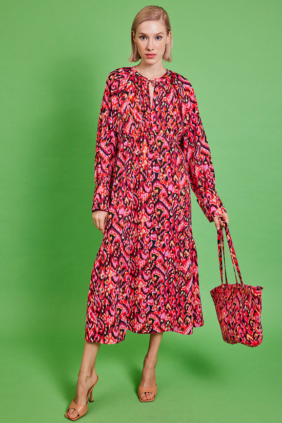 TEGTD345A-08 - Tencel Blend Floral Print Maxi Dress