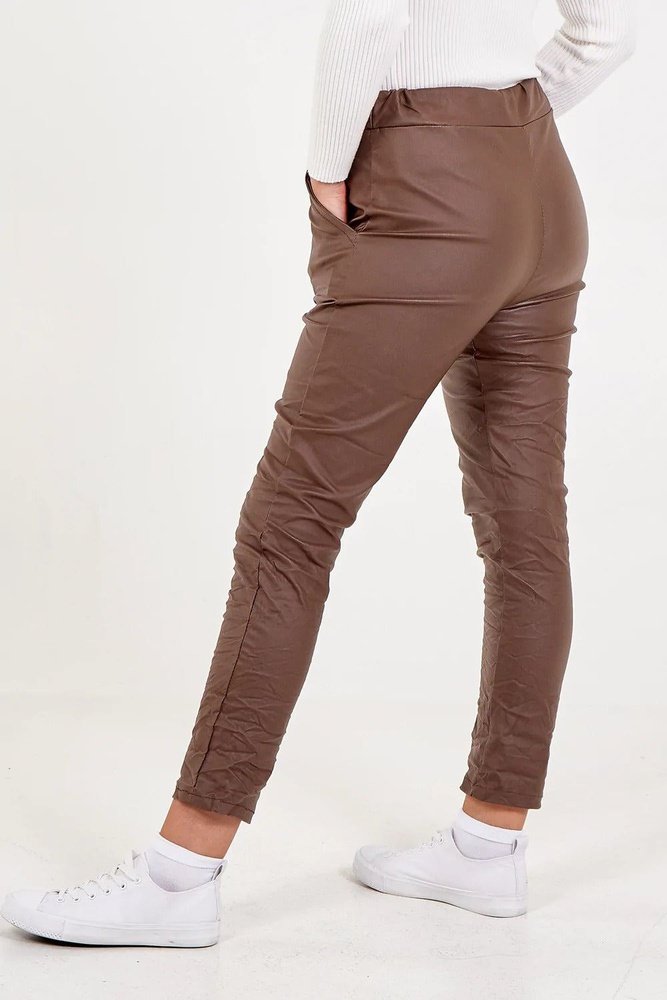 Magic Stretch PU Coated Crushed Trousers One Size (to fit 8-16) Available in 5 Colours - style-heaven
