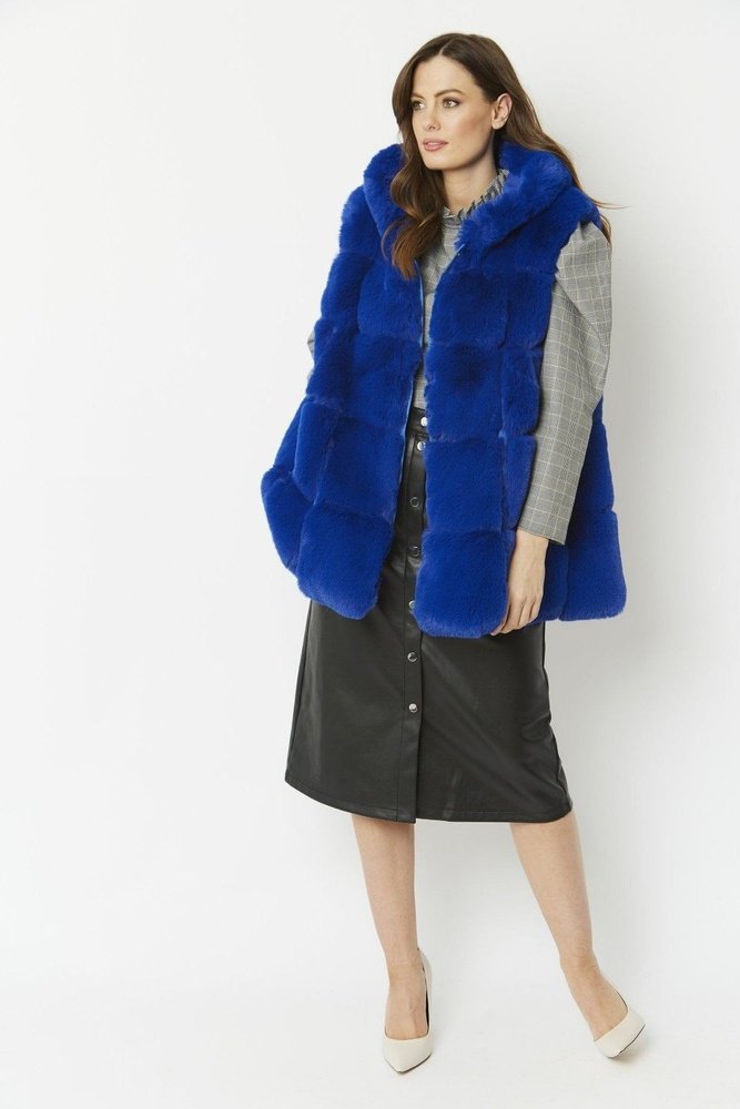 Jayley Faux Fur Women's Long Gilet Available in 10 Colours - style-heaven