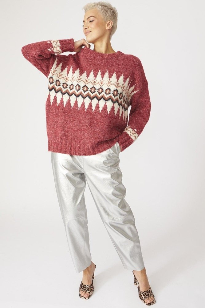 Pink Cashmere & Silk Blend Women's Christmas Jumper suziestyle-heaven