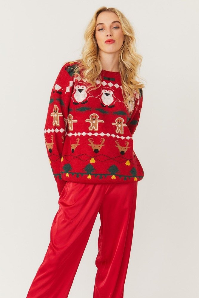 Jayley Penguin Cashmere & Banana Blend Women's Christmas Jumper Jayley