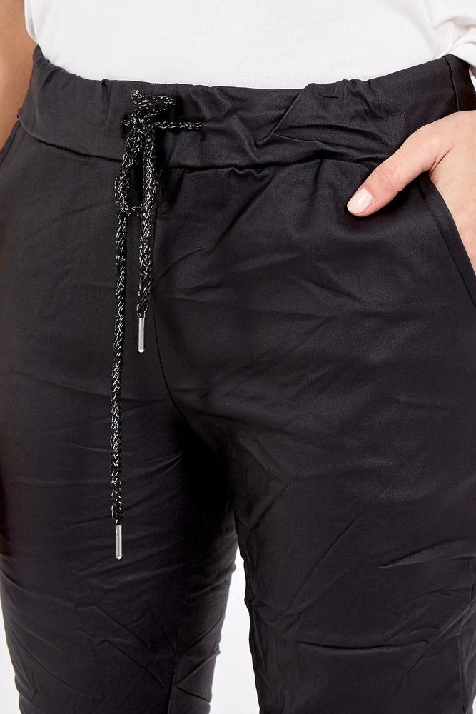 Magic Stretch PU Coated Crushed Trousers One Size (to fit 8-16) Available in 5 Colours - style-heaven