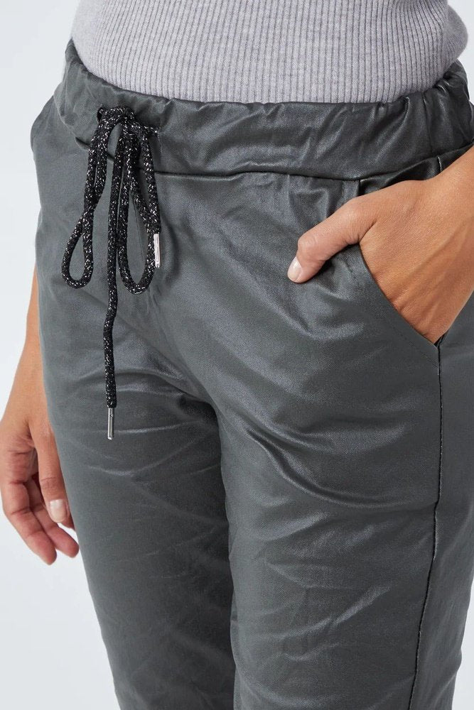 Magic Stretch PU Coated Crushed Trousers One Size (to fit 8-16) Available in 5 Colours - style-heaven