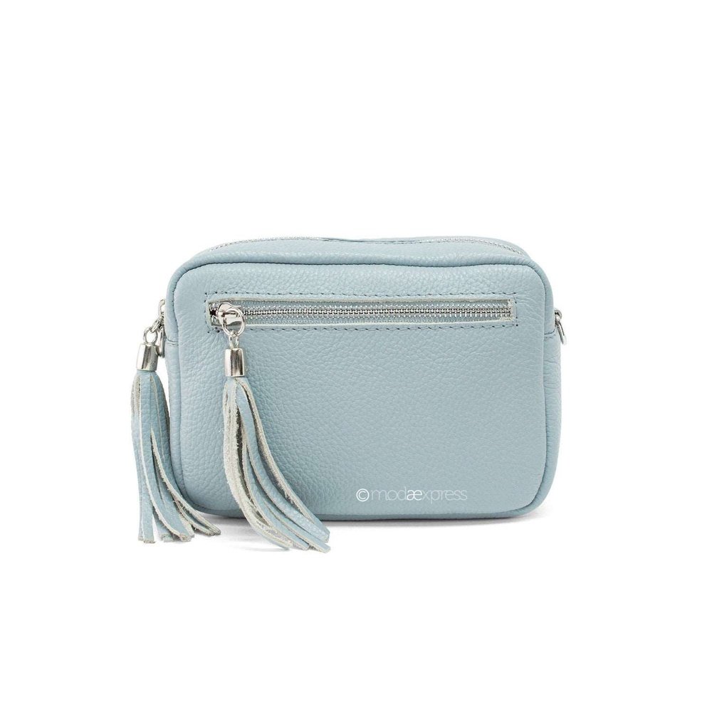 Leather Rectangle Tassel Crossbody Bag - style-heaven