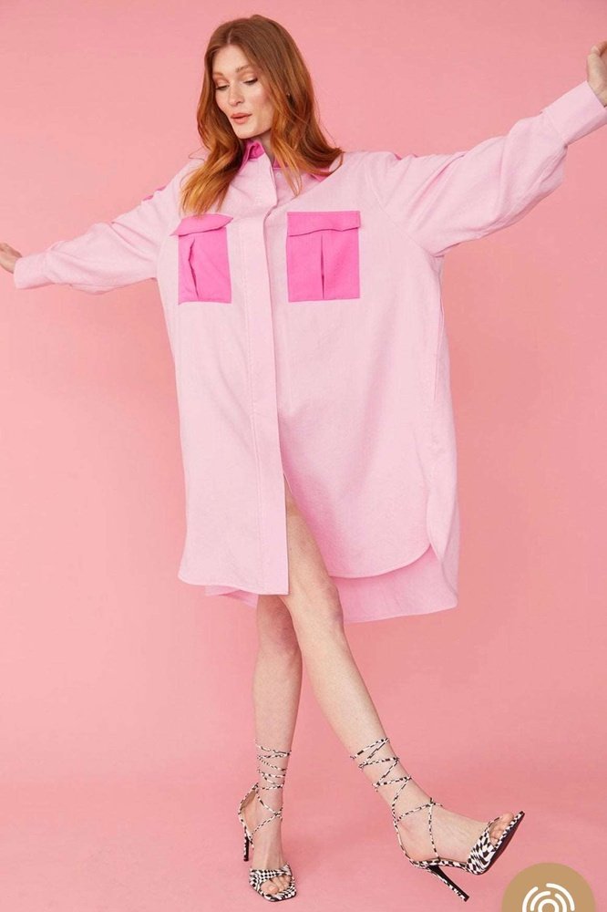 Silk Blend Kate Shirt Dress Available in Pink & Green suziestyle-heaven